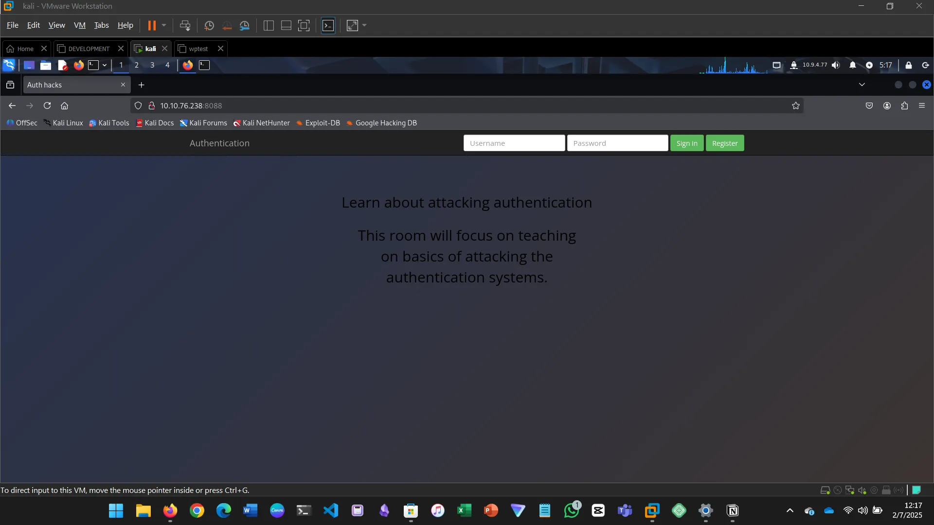 Login interface